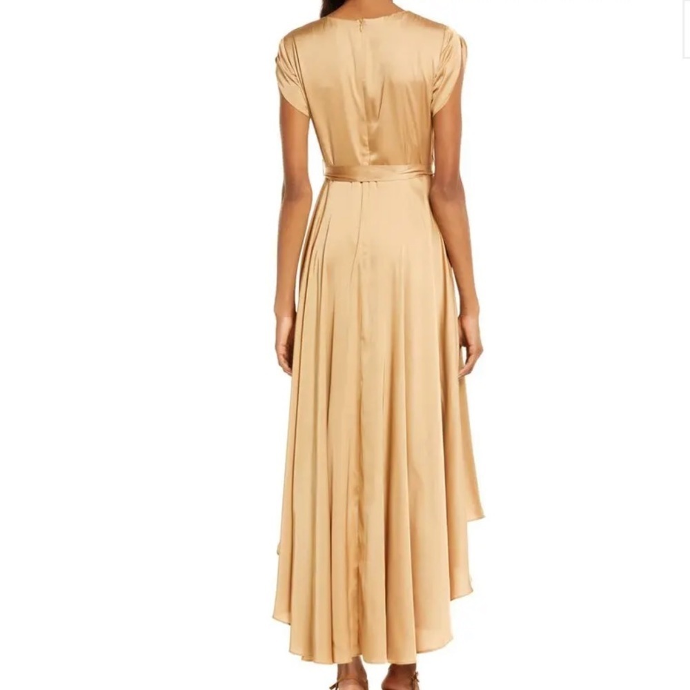 Lulus Fallen For You Champagne Gold Satin High-Low Maci Dress - Picture 3 of 11